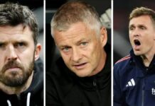 BBC rapporterer, at Manchester United taler om trænertrioen under ledelse af Solskjaer
