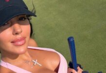 Cristiano Ronaldos forlovede Georgina Rodriguez poserer i “upassende” golfoutfit